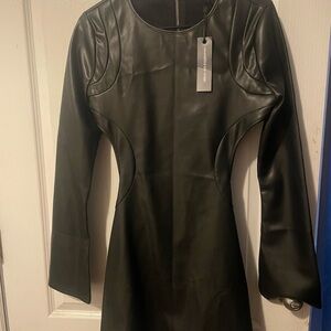 Maniere De Voir Black Long Sleeve Sheath Dress